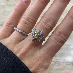 Elegant Sterling Silver Mothers Ring